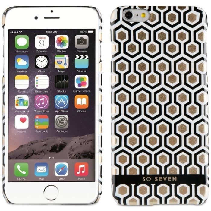 SO SEVEN Bundle Midnight HEXAGONAL Coque + Pochette OR IPHONE 6+/6S+