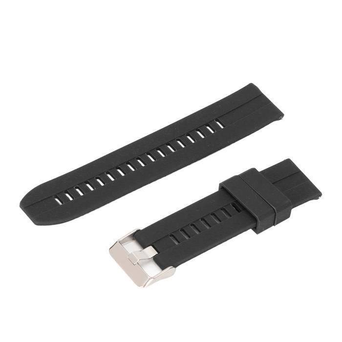 Bracelet de montre 22 mm accessoire universel en silicone à dégagement rapide pour Realme Watch 2 (noir) KAI