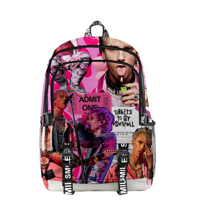 Machine Gun Kelly MGK Merch sac à dos en tissu Multi fermeture éclair