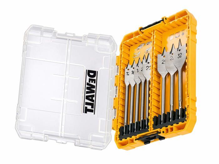 Foret meche Dewalt DEWDT70750QZ DT70750 QZ Coffret TOUGHCASE 8 Pieces Meches Plates a Bois Pour Perceuse Visseuse - vue 2