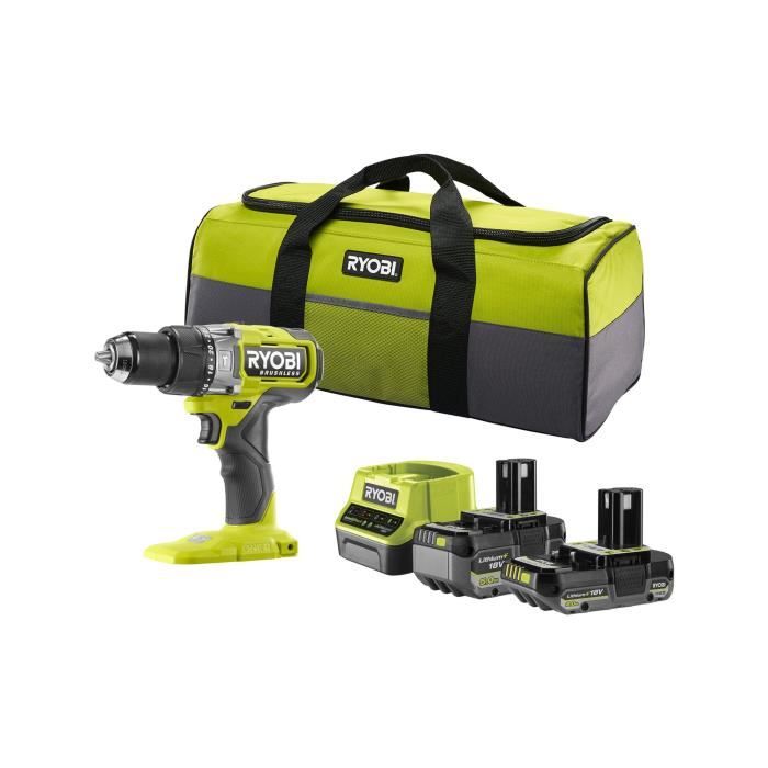 Perceuse visseuse à percussion RYOBI Brushless 18V 95 Nm 2 batteries incluses