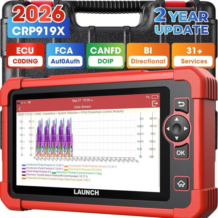 Scanner OBD2 - LAUNCH - CRP919X - Diagnostic All System - Bi‑directionnel 35+ services - Batterie 6100mAh