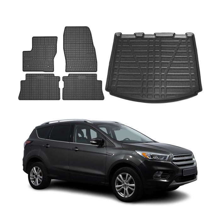 Kit Tapis Caoutchouc 3D Pour Ford Edge II (2014+) - Tapis De Sol Et Coffre Antidérapants, Protection Tous Temps - 8