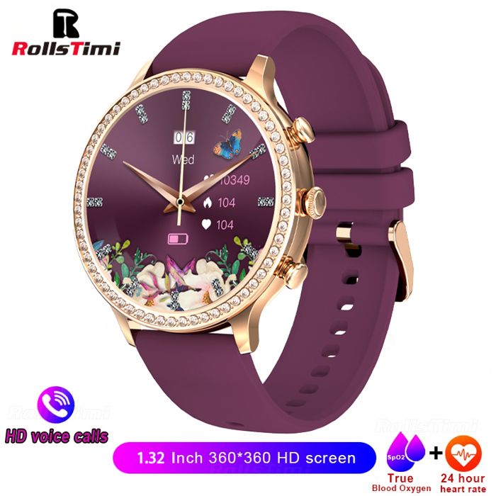 Montre connectée de luxe pour femmes étanche appels Bluetooth mesure tension artérielle sport personnalisé fitness idée Montre connectée de luxe pour femmes étanche appels Bluetooth mesure tension artérielle sport personnalisé fitness idée
