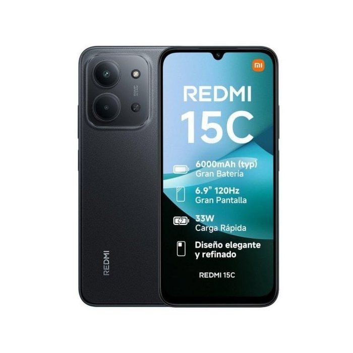 Xiaomi Redmi 15C 4GB 128GB 6.9 120Hz Batería 6000mAh Carga Rápida 33W Negro Medianoche