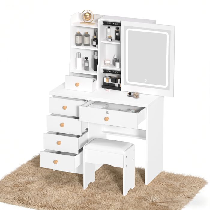 Coiffeuse Avec Miroir, Bureau Coiffeuses, Coiffeuse Meuble