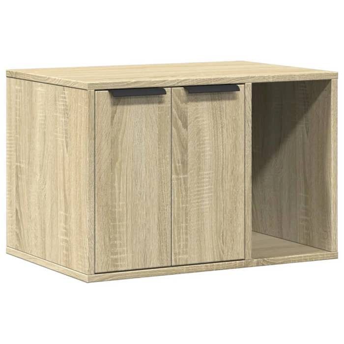 Comparer les prix de Meuble de bac à litière - HELLOSHOP26 - Chêne Sonoma - Bois dingénierie - 60x40x40 cm - Multifonctionnel
