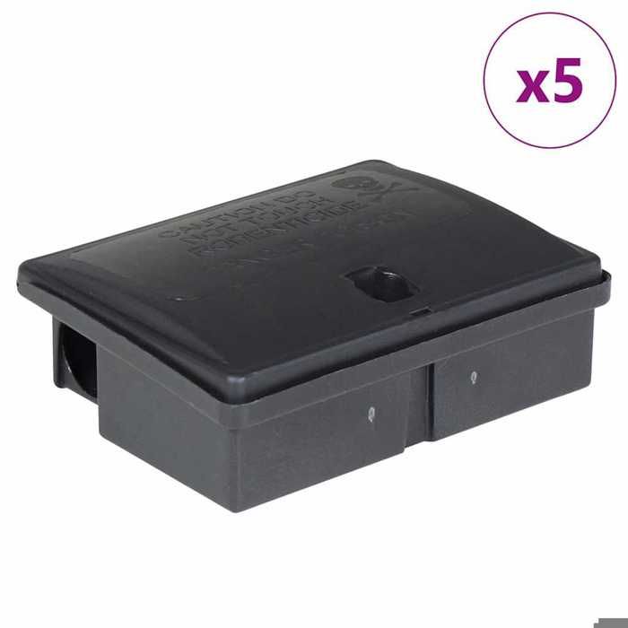 ANIMAL® Moderne Pièges à souris 5 pcs noir 13x10x4 cm