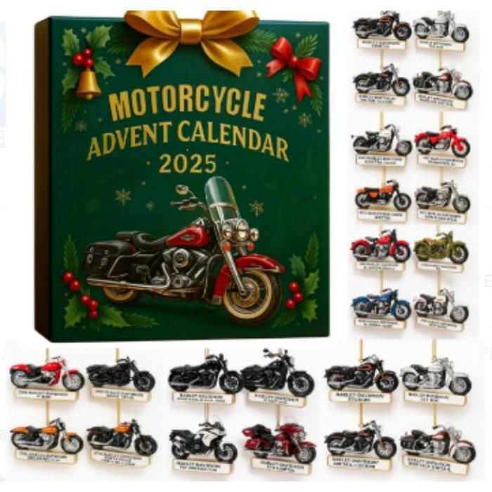 Calendrier De L'Avent 2025 Thème Vélo - 24 Fenêtres En Acrylique - Compte à Rebours Noël Pour Cyclistes - 28x18 Cm