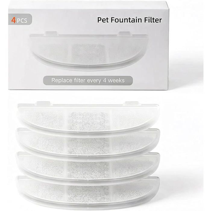 4 Fontaine a Eau Chat Filtres Filtres pour Distributeur d& 39 eau pour Animaux W9-N 4 cartouches filtrantes + 4 éponges filtrantes