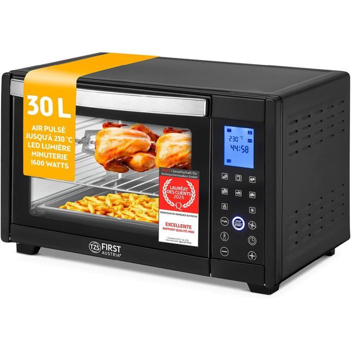 Mini-Four Numérique 30L 1600W Four Avec Réglage De La Température JusquÀ 230°C Avec Minuteur De 60 Min 3 Hauteurs DInser[RO710] - Gpfuoea