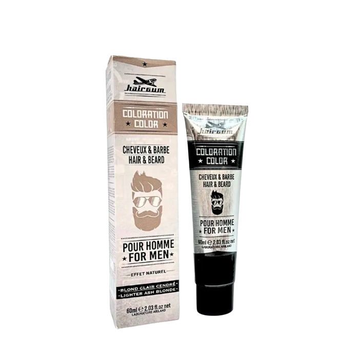 Hairgum - Coloration semi-permanente cheveux & barbe - 7.1 - Blond Clair Cendré - 60g