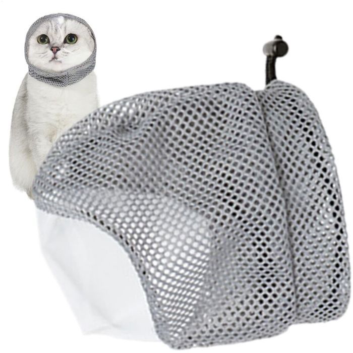 Casque de toilettage pour chat couvre-chef pour chat - couvre-chef respirant et résistant aux morsures pour chatons