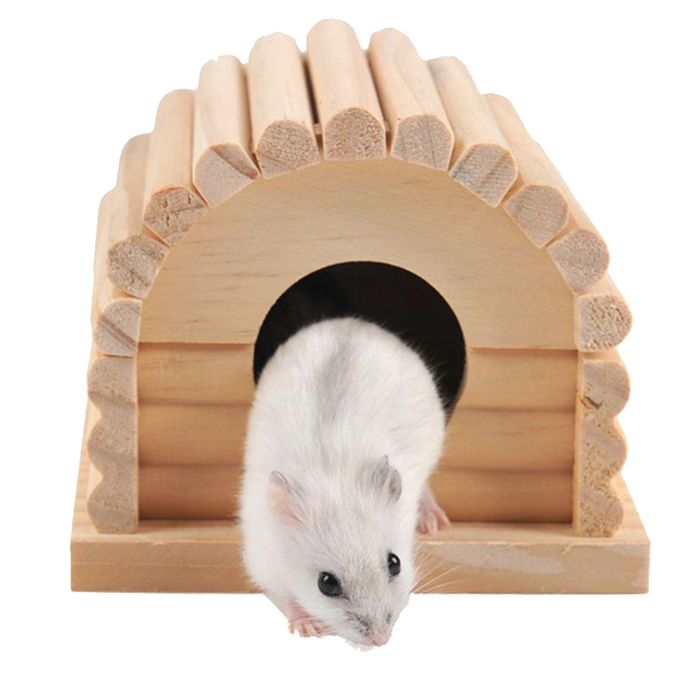 Shipenophy Hamster House Hamster jouet en bois Villa maison en bois naturel échelle arquée Hamster Hideout House animalerie jouet