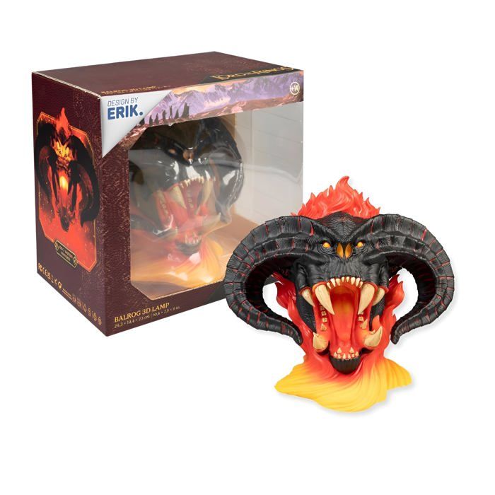 Lampe Seigneur des Anneaux Balrog Figurine PVC 26 x 19 x 23 cm USB ou piles AAA Deco Seigneur des Anneaux Lampe Originale Lord