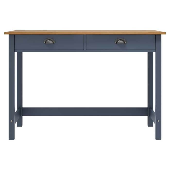 NEW Bout de Canapé MEUBLE dEntrée - UU - Table console - Hill Range avec 2 tiroirs Gris 110x45x74 cm Pin FR_37720