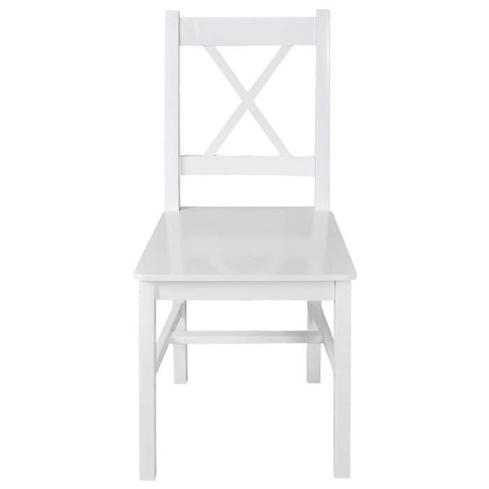 Blanc Chaise de cuisine/repas LEMON Chaises à manger lot de 4 blanc bois de pin Pour maison/bureau_16237