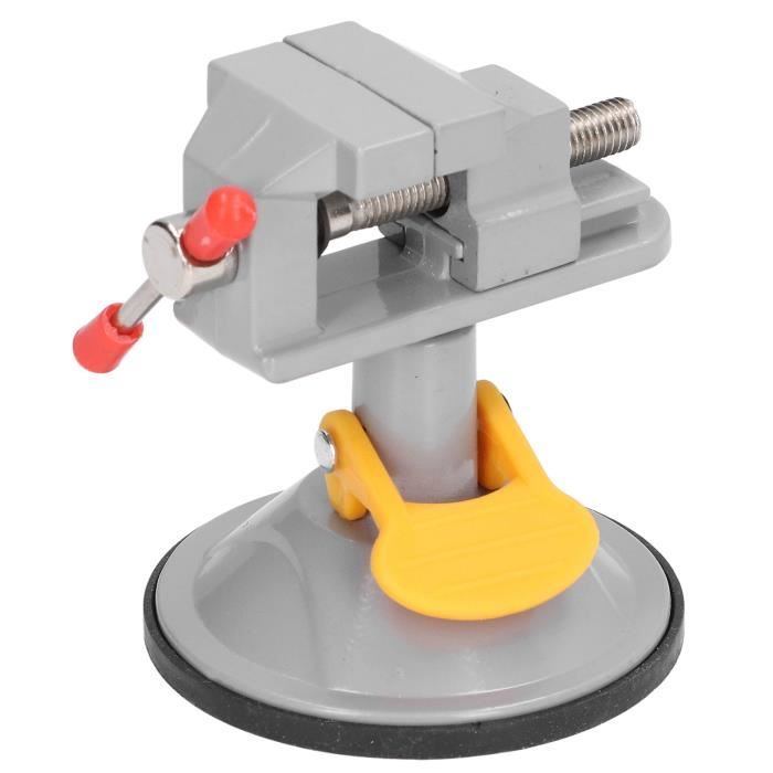 Mini Étau De Table Rotatif 360° Avec Base Aspiration - Alliage Aluminium Rouge/Jaune - Parfait Modélisme, Bijoux, Électronique, Loisirs Créatifs