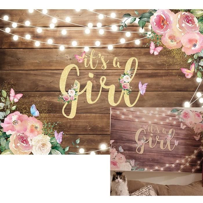 Leurres Ou Dentelle Plantes En Bois Baby Shower Toile De Fond Ronde