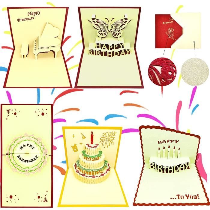 Lot De 5 Cartes D Anniversaire Pop Up 3d Pour Homme Et Femme Faites A La Main Pour Mari Epouse Maman Papa Fils Fille Collegue 945 Cdiscount Beaux Arts Et Loisirs Creatifs