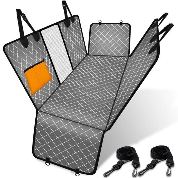Petcozife Housse Siège Voiture Chien Arrière 6-en-1 – Hamac Imperméable 8 Couches Anti-Rayures, Fond Rigide, Ceintures Sécurité, XL Pour Gros Chiens
