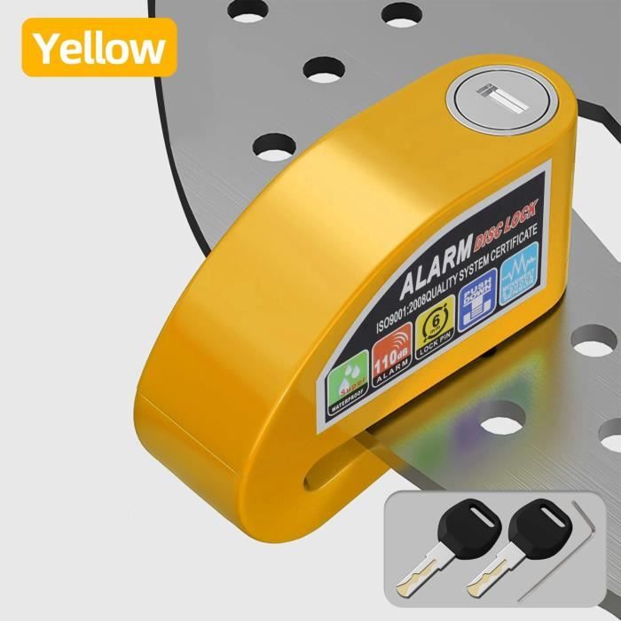 Serrure D'embrayage/frein Moto Oxford Jaune Avec Alarme - Modèle LK302 - Neuf