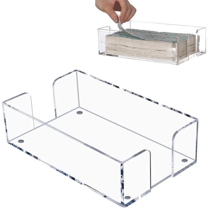 Porte-serviettes En Acrylique Blanc - 10,5x12,5x5 Cm, épaisseur 4 Mm - Pour Table De Salle à Manger, Cuisine, Extérieur - Range Jusqu'à 60 Serviettes