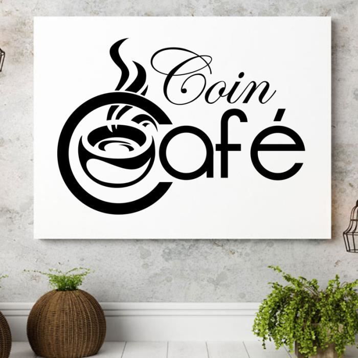 Noir Stickers Muraux Cuisine Coin Cafe Décoration De Café Taille