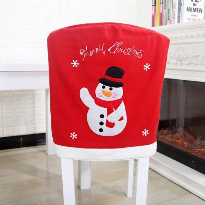 Housse De Chaise De Bonhomme De Neige Noel Decor De Fete De Noel Achat Vente Village Manege Cdiscount