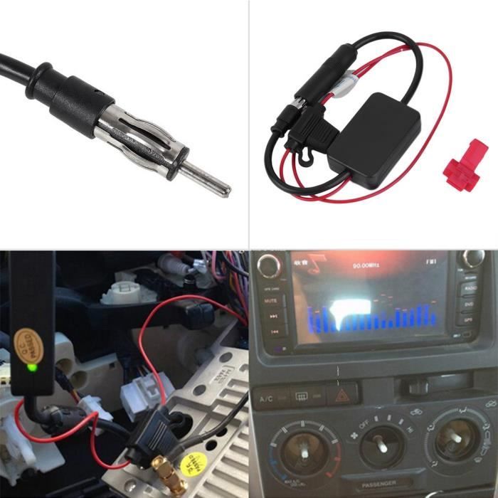 Radio Antenne FM Noir 12V ANT-208 Car Automobile Signal Booster Amplificateur Amp