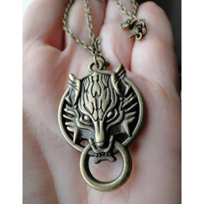 COLLIER TETE DE LOUP FINAL FANTASY EN BRONZE