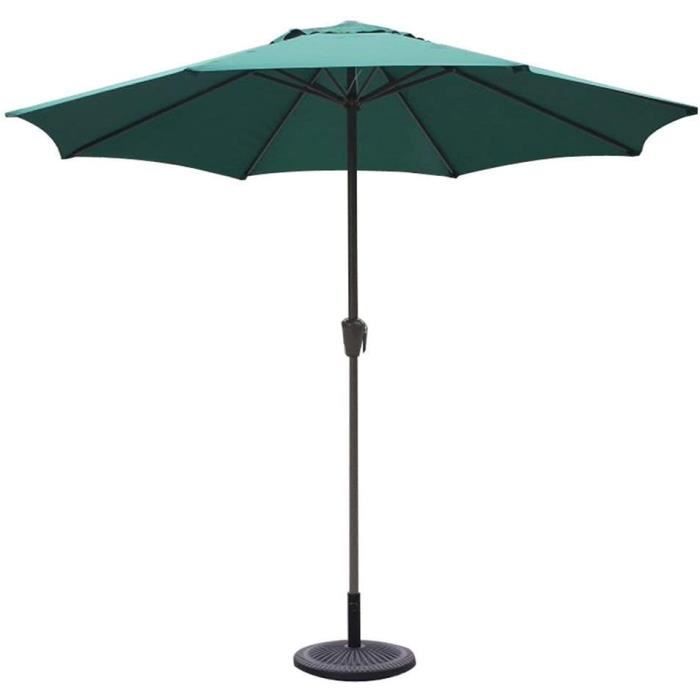 CASUNER Parasol En Bois De 2,7 M, Parasol De Marché En Bois, Parasol De Patio Avec Poulie élévatrice, Pour Jardin, Cour, Terrasse, Piscine, Marché, Rayures, 2,74 M