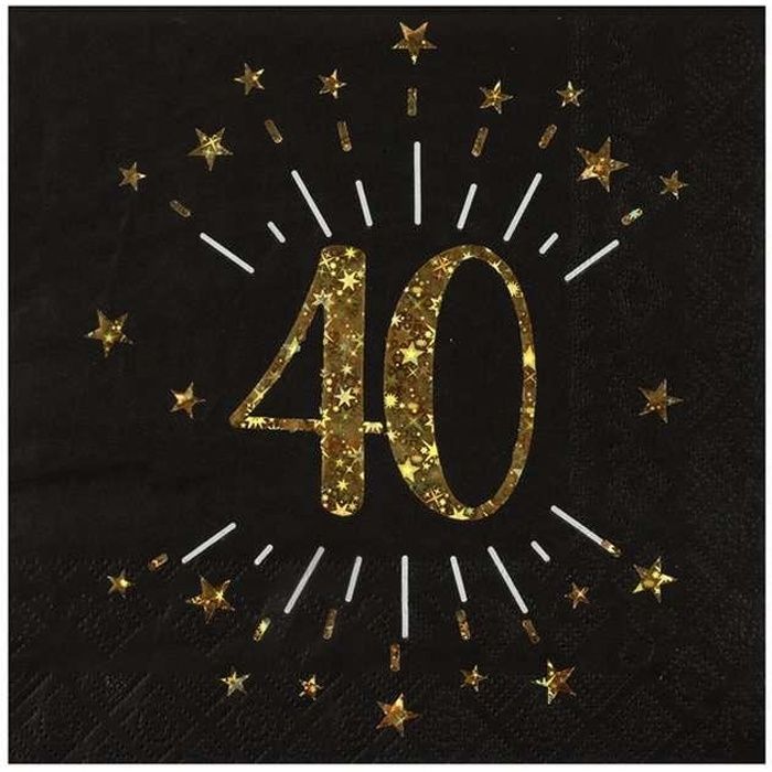 10 Serviettes Anniversaire 40 Ans Noir Et Or Metallise Achat Vente Serviette Jetable Soldes Sur Cdiscount Des Le Janvier Cdiscount