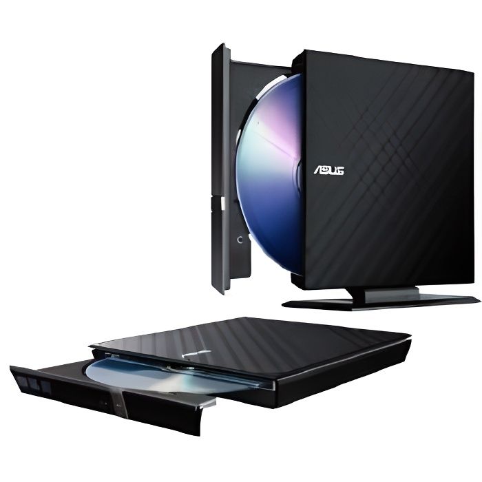 Graveur DVD - ASUS - Noir - Vitesse de lecture 8x - Vitesse décriture 12x - Compatible CD/DVD/Blu-ray