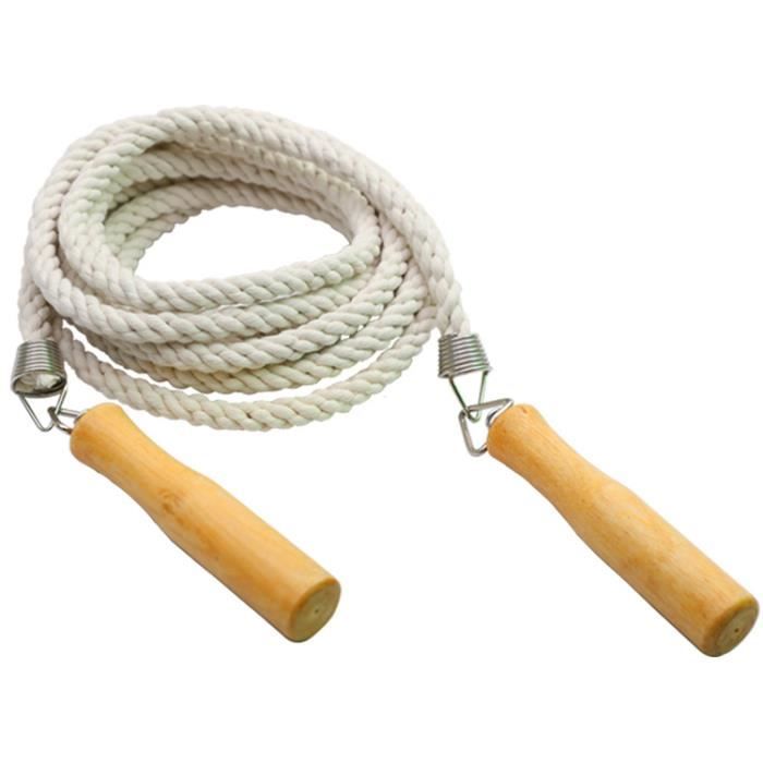 Corde à sauter avec manche en bois Corde à sauter pour enfants manche en bois corde à sauter