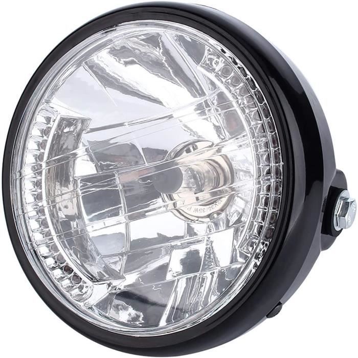 Feux LED Jaunes Universels de Moto de 7 Pouces, avec Support Noir, Phare  Avant Super Lumineux, Feux de Croisement à LED de Moto, E