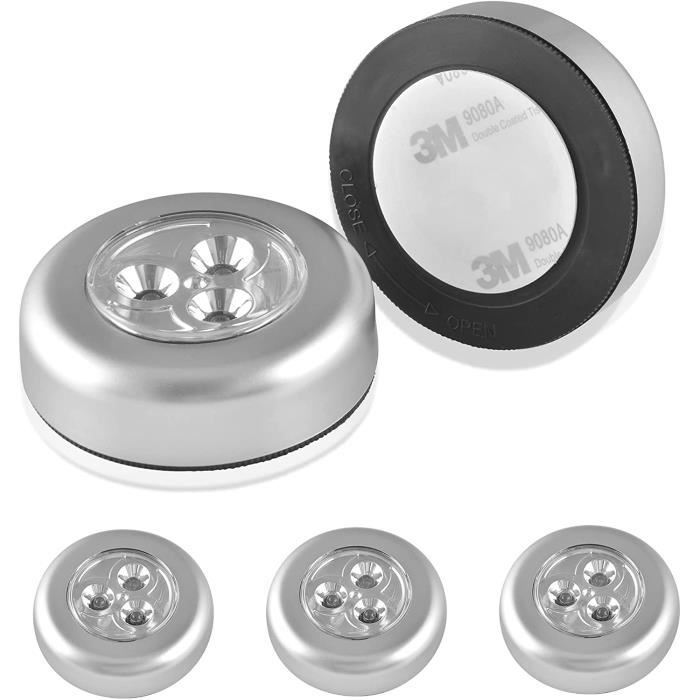 ECLAIRAGE DE MEUBLE 5 Pcs Spots Lampe LED sans Fil Lampe Autocollante à Piles Éclairage sous Meuble à Lumière Froid Lampe de Pl