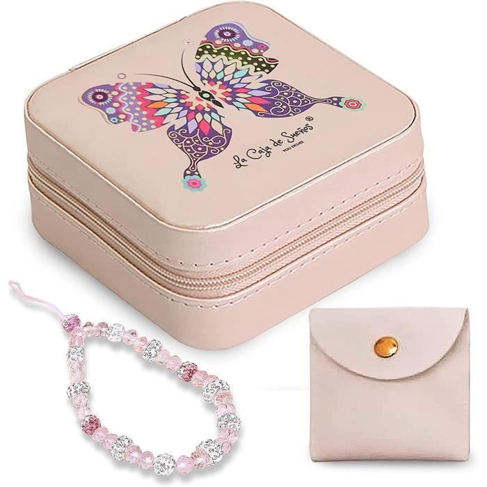 Boîte à Bijoux De Voyage Portable Rose - Organisateur Colliers, Bagues, Bracelets & Boucles D'Oreilles