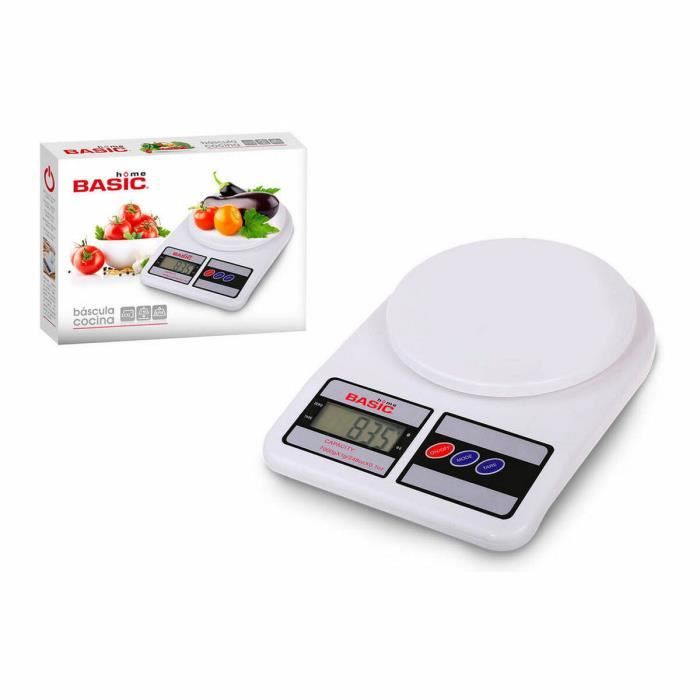 Balance de cuisine - Basic Home - Numérique LCD - 7 kg - Blanc