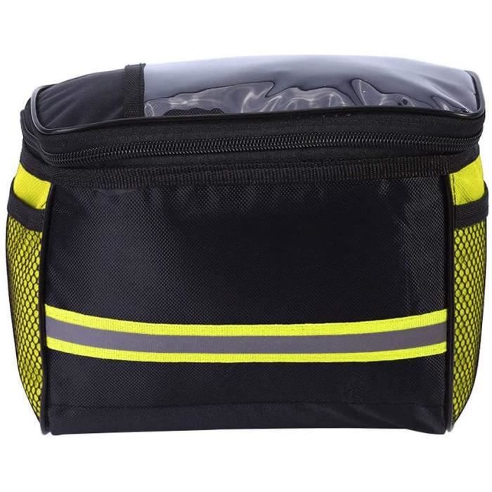 Sacoche Guidon Vélo 5L Isotherme Avec Support Téléphone Étanche - Bandoulière Amovible - Rétroréfléchissant - 6
