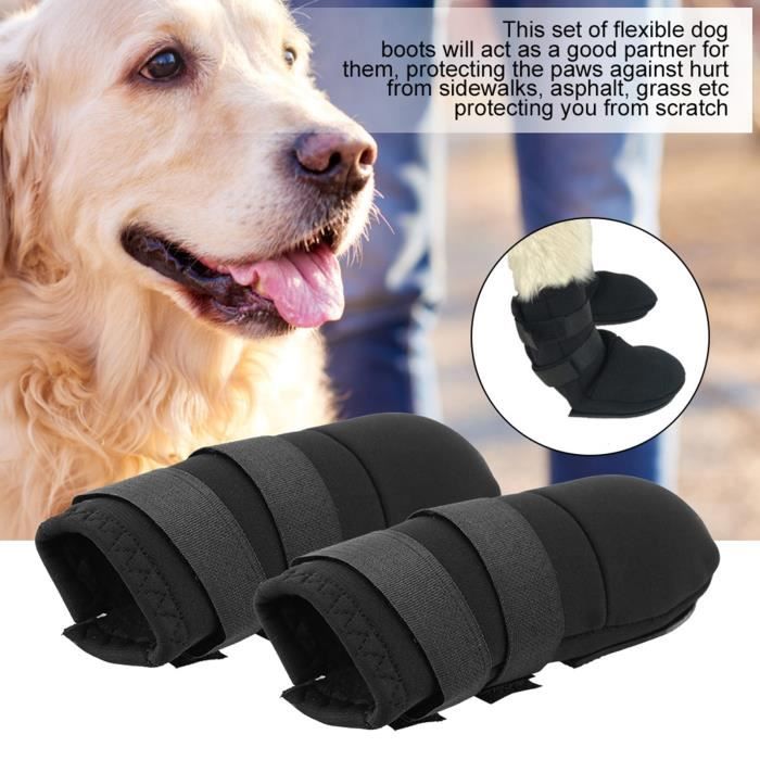 Comparer les prix de Bottes pour chien QIILU - Chaussures de bottes pour chiens de différentes tailles - Noir