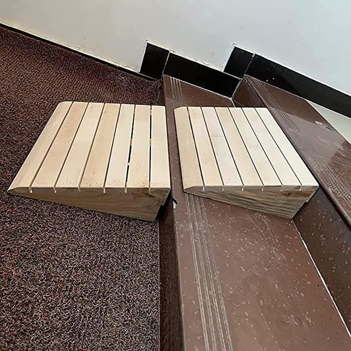 Lot De 2 Rampes De Trottoir Antidérapantes 10cm - Caoutchouc Robuste Pour Fauteuil Roulant, Voiture Et Trottoirs (49x30x11cm)