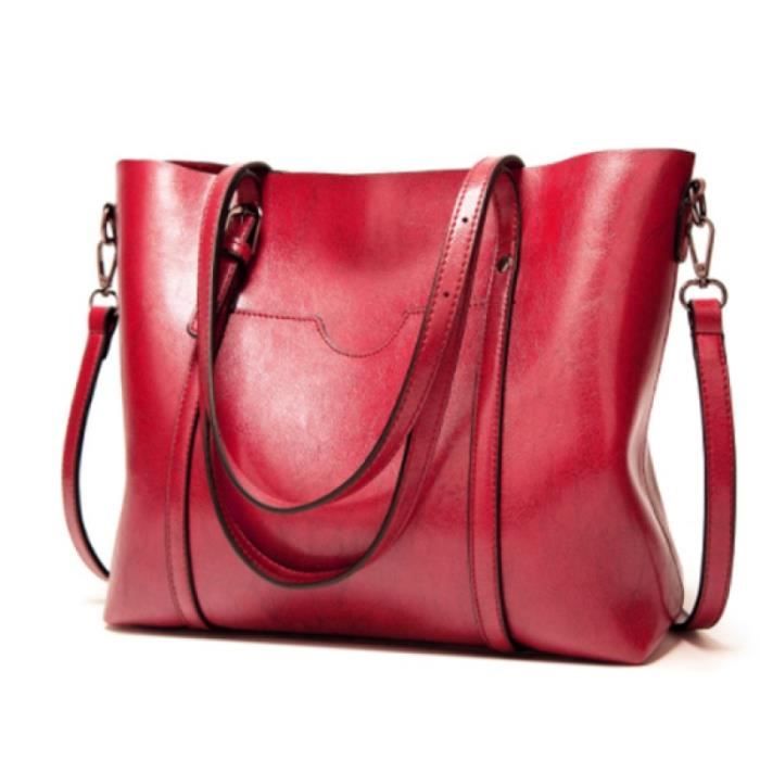 Sac à main Cabas Femmes Lycéenne sac à bandoulière Grande Capacité et Volume avec Anses Longues