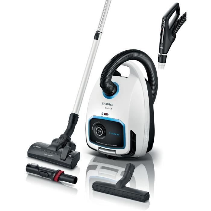 BOSCH BGB6SIL1 - aspirateur avec sac - Série 6 ProSilence - blanc -  variateur de puiss à la poignée - 66 dB - ULPA - 12m - 4,5L sac - Cdiscount  Electroménager