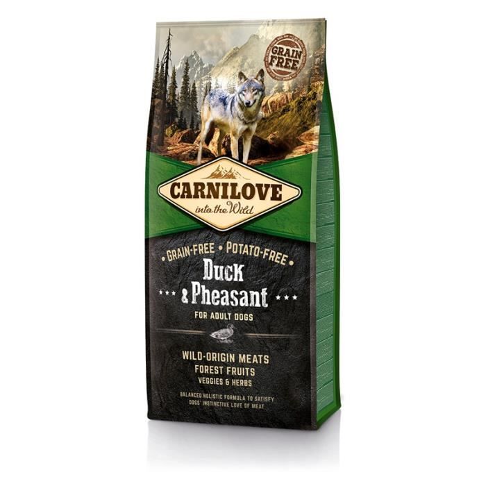Croquettes pour chien - CARNILOVE - Canard & Faisan - Sans céréales - Chondroïtine & Glucosamine - Oméga‑3/6