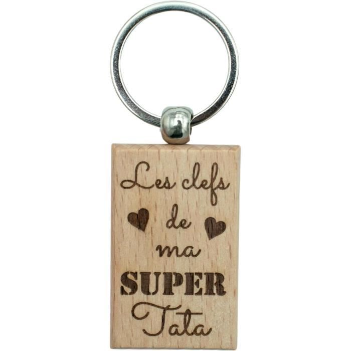 Porte-Clés Gravé "Tonton" En Bois Naturel - Cadeau Original Pour Oncle - Fête Des Pères, Anniversaire
