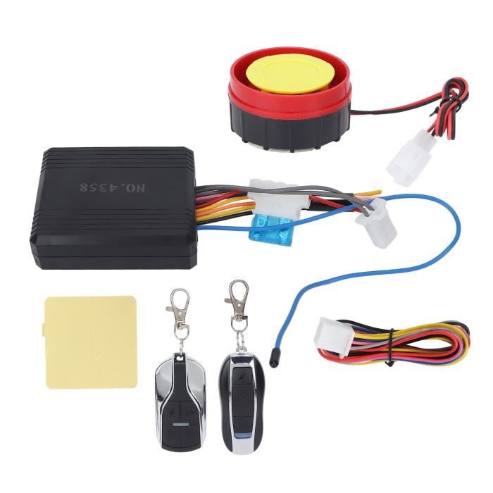 Cikonielf Système de démarrage à distance Kit de système d'alarme antivol de moto télécommande unidirectionnelle étanche