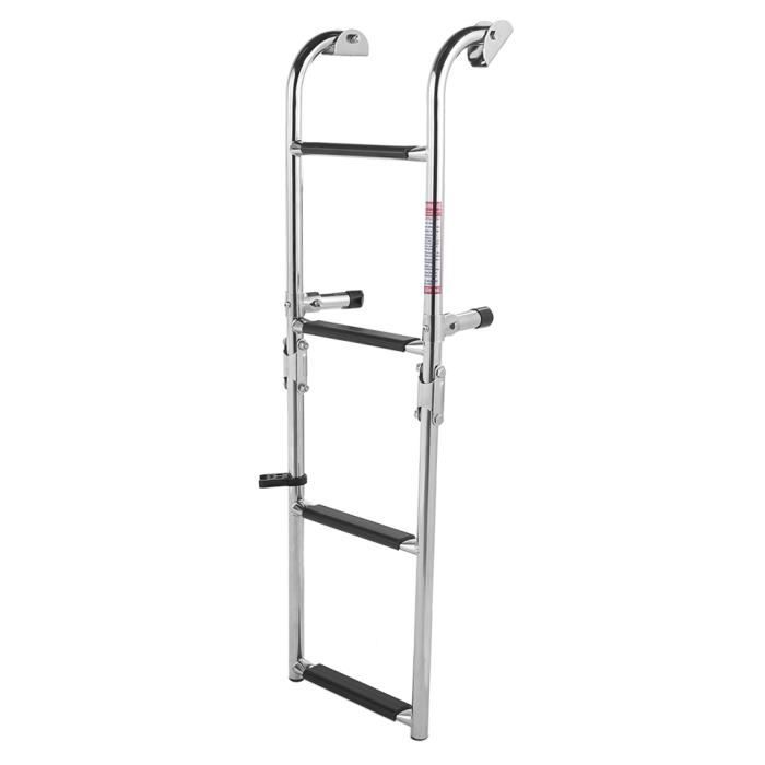 VidaXL Échelle D'Embarquement Pliable 4 Marches Télescopique - Acier Inoxydable 250kg - Piscine Bateau