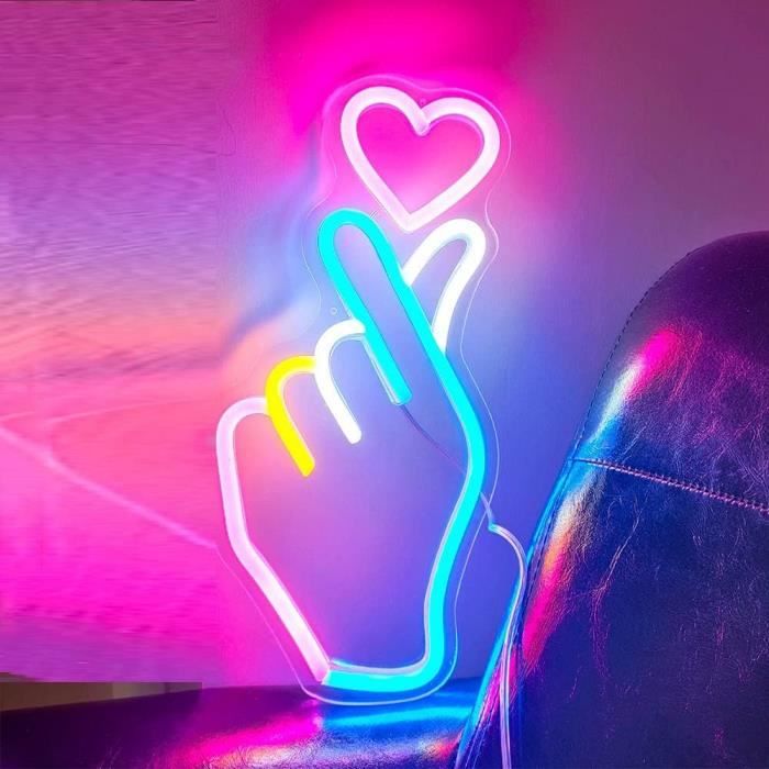Chaud - Lampe LED en forme de Double cœur, néon, signe'amour cœur à cœur,  lampe pour Couples amoureux, décora - Cdiscount Informatique