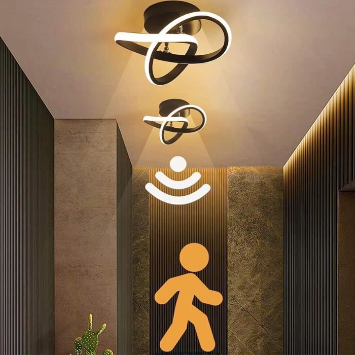 Plafonnier LED à détecteur de mouvement 22W Lampe de Plafond moderne 3000K  Luminaire activé par le mouvement pour escaliers,couloirs - Cdiscount Maison